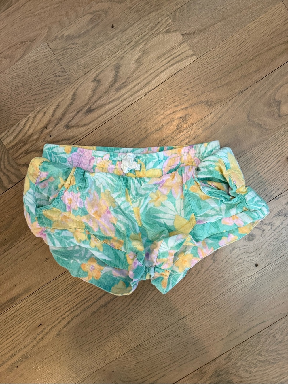 Billabong Girls Floral Mint Green Yellow Pink Shorts